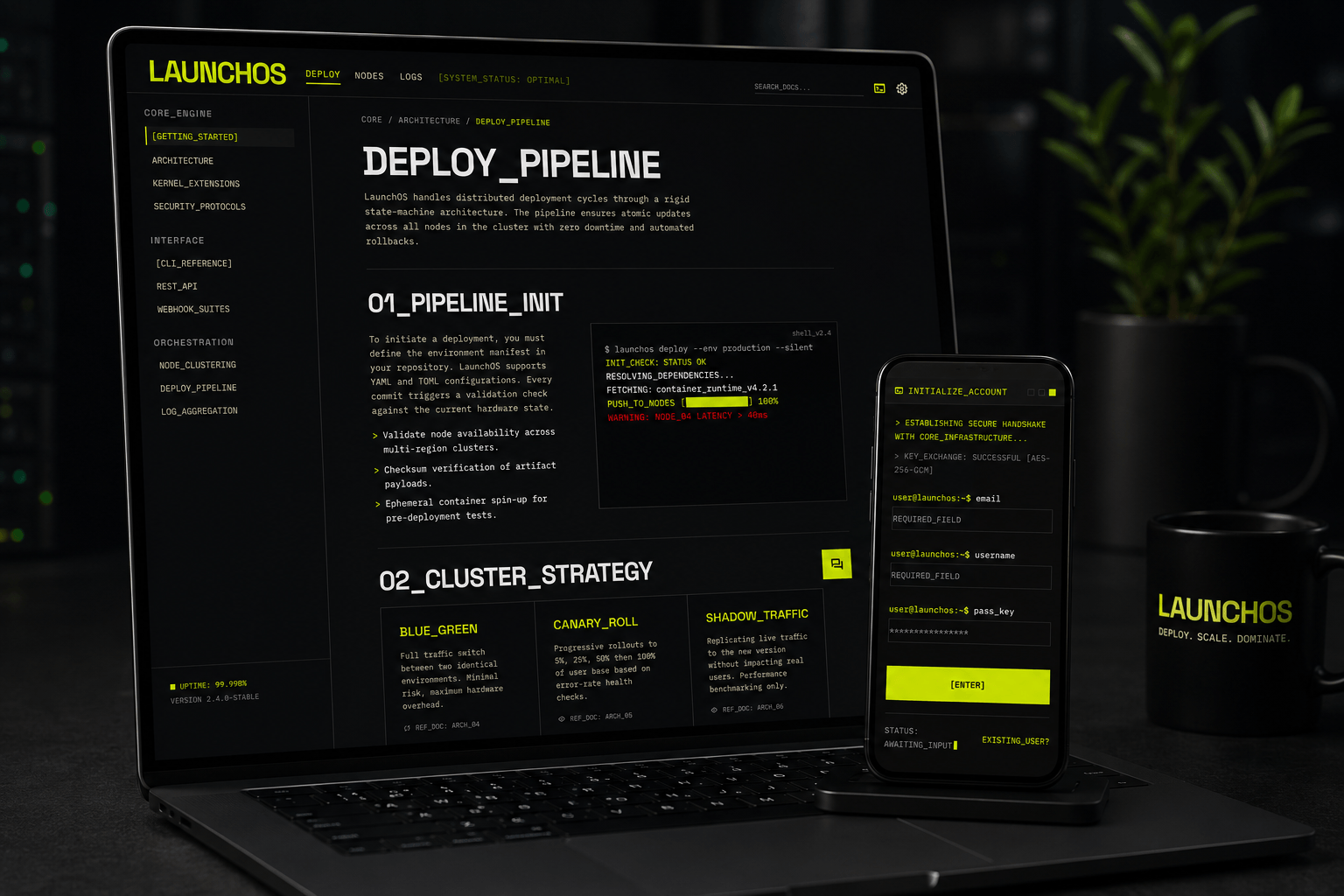 LaunchOS project mockup