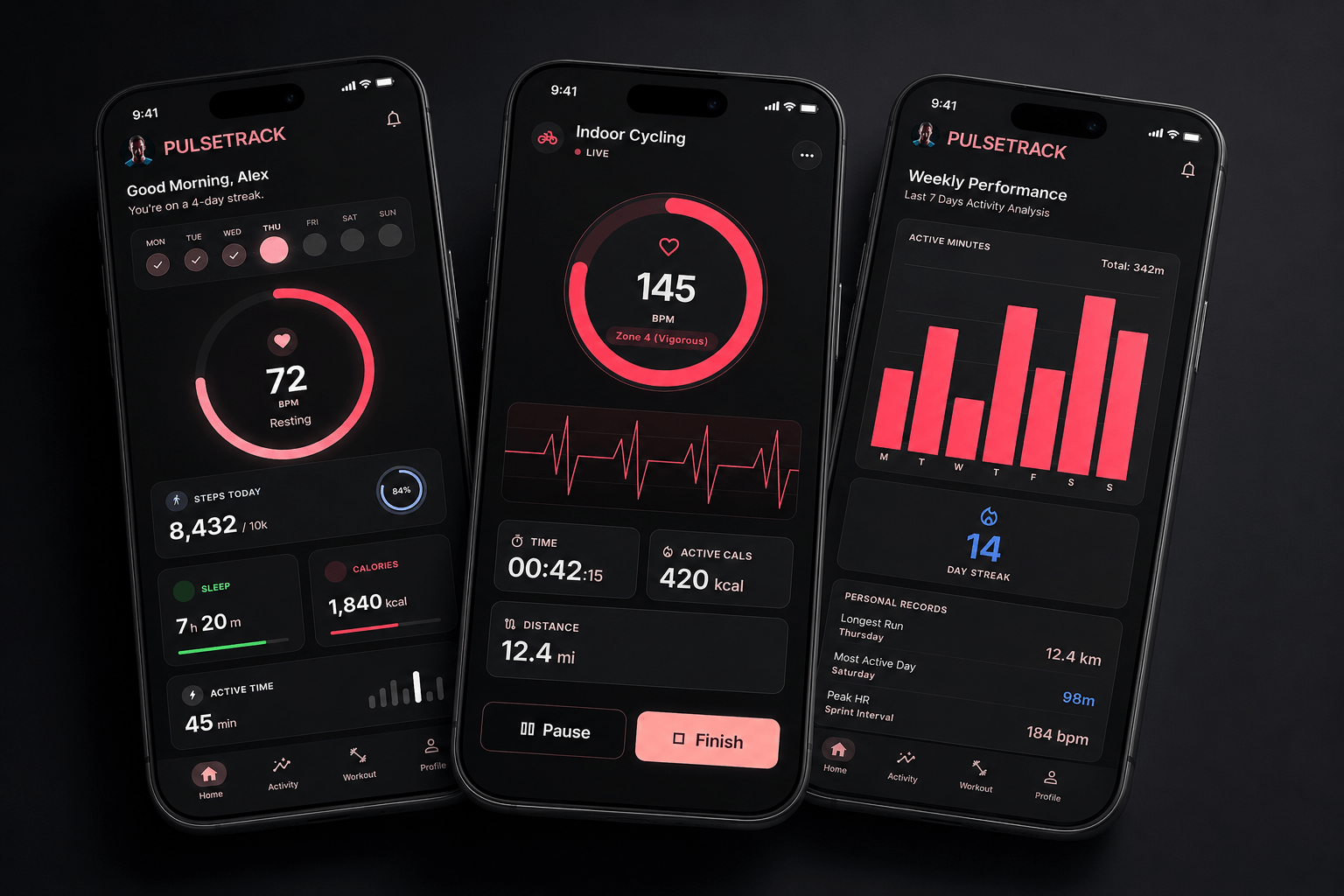 PulseTrack project mockup