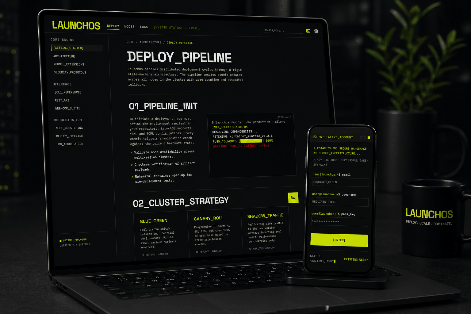 LaunchOS project mockup