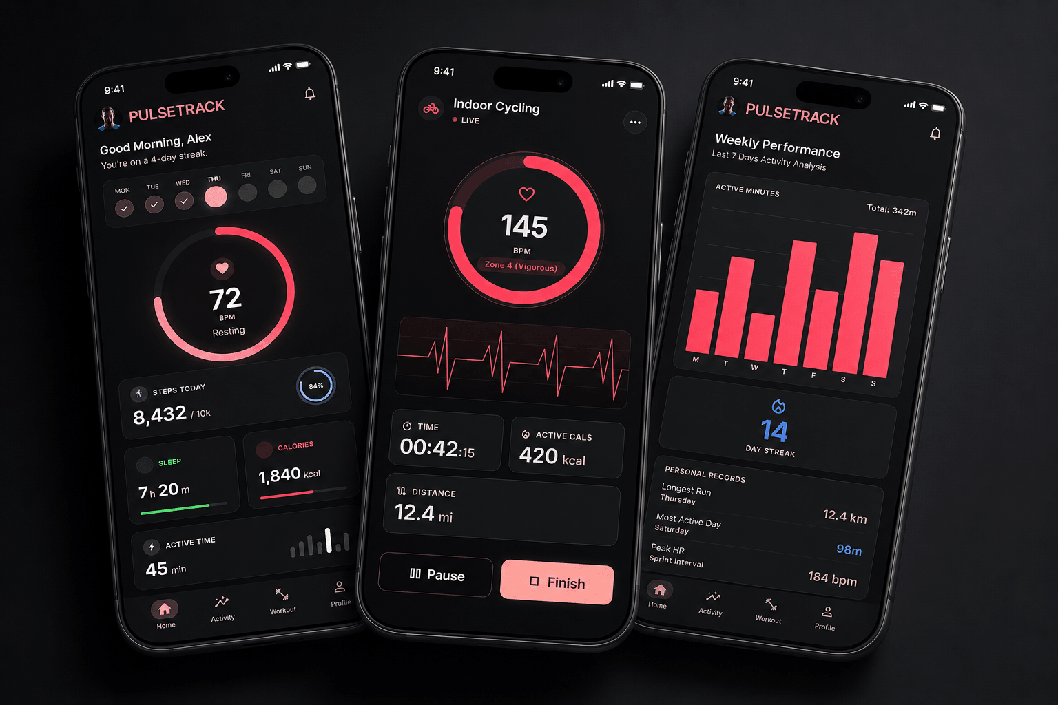 PulseTrack project mockup